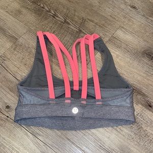 Lululemon sports bra - neon straps, mesh detail, triple strap